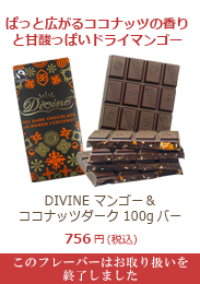 DIVINE チョコレート 100g バー マンゴー＆ココナッツダーク
